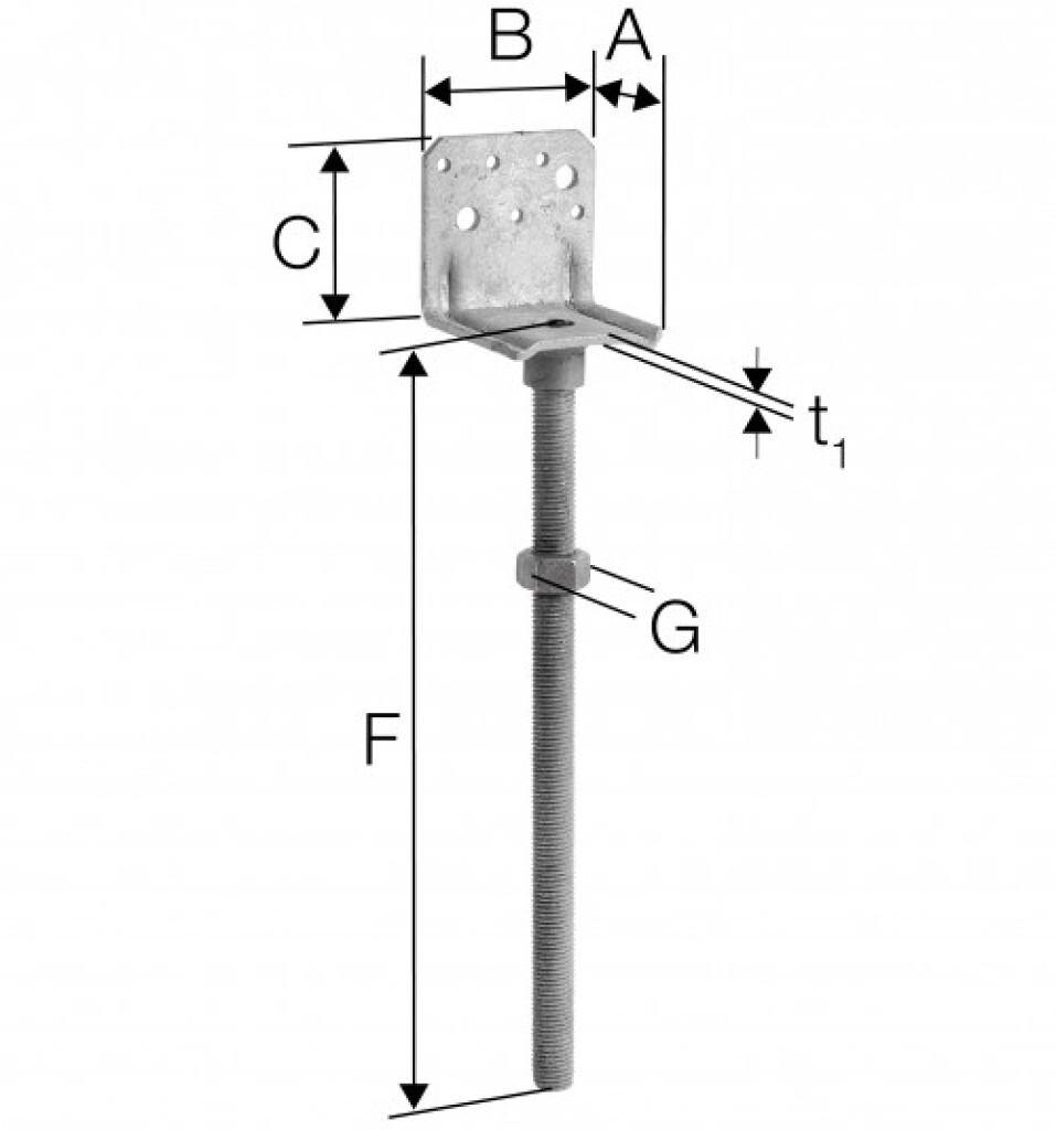 Pfostenfüße LS  60 x  65 neu PLS60/65G-B *AUSLAUFARTIKEL*